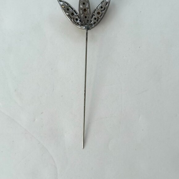 Vintage Rhinestone Hatpins Silver/Gold Tones With Pink Clear Stones - Picture 4 of 6